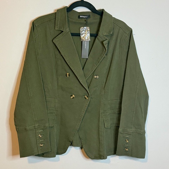Allegra K Jackets & Blazers - NWT Allegra K Olive Double-Breasted Blazer